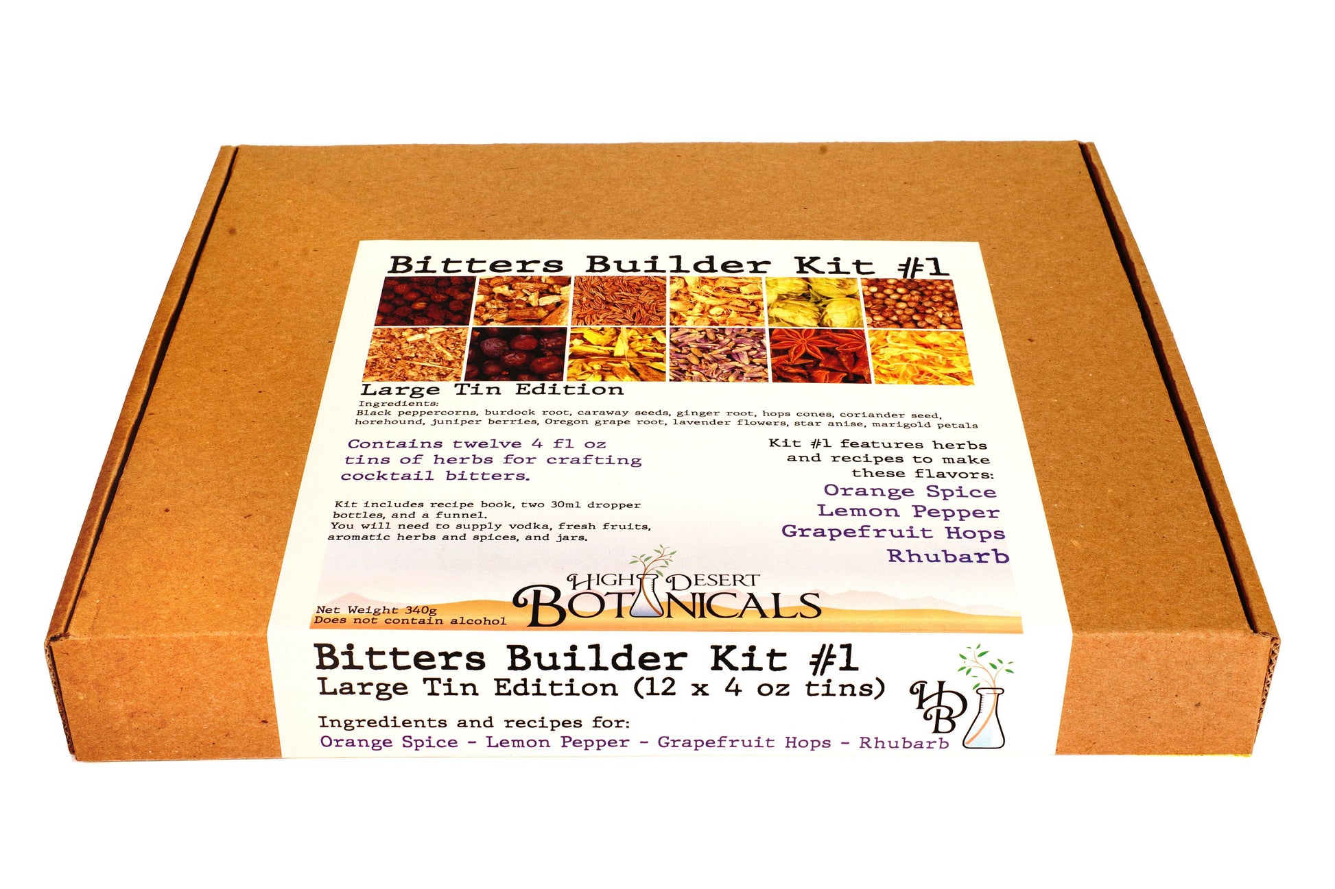 Bitters Builder Kit #1 - Orange, Lemon, Grapefruit, Rhubarb