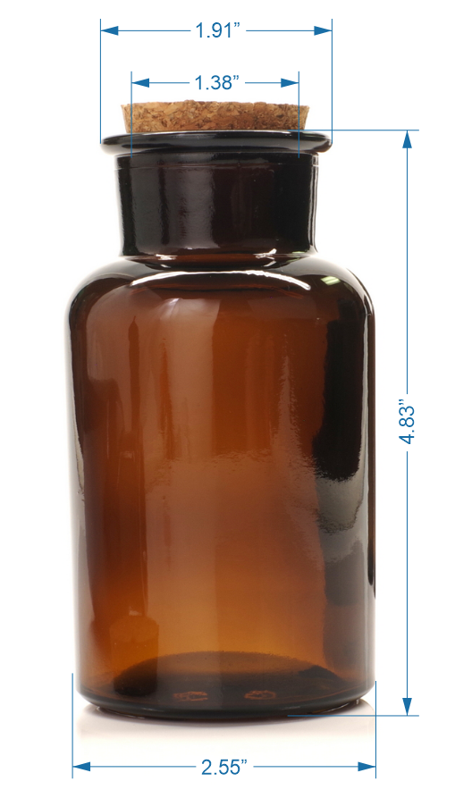 250 ml Amber Reagent Bottle with cork