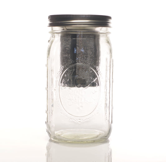Ginfuser - Mason Jar with Stainless Steel Filter and Lid
