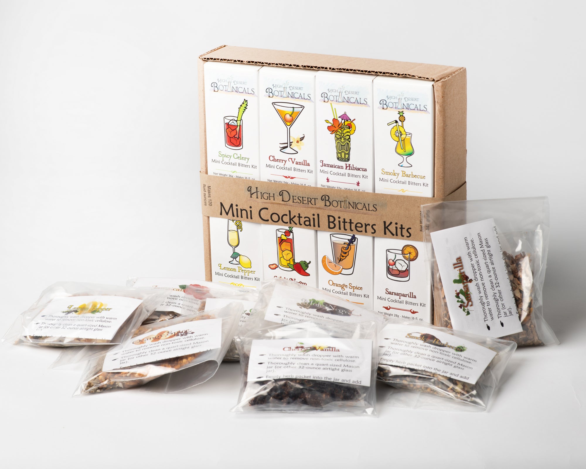 Set of 8 Mini Cocktail Bitters Kits | High Desert Botanicals